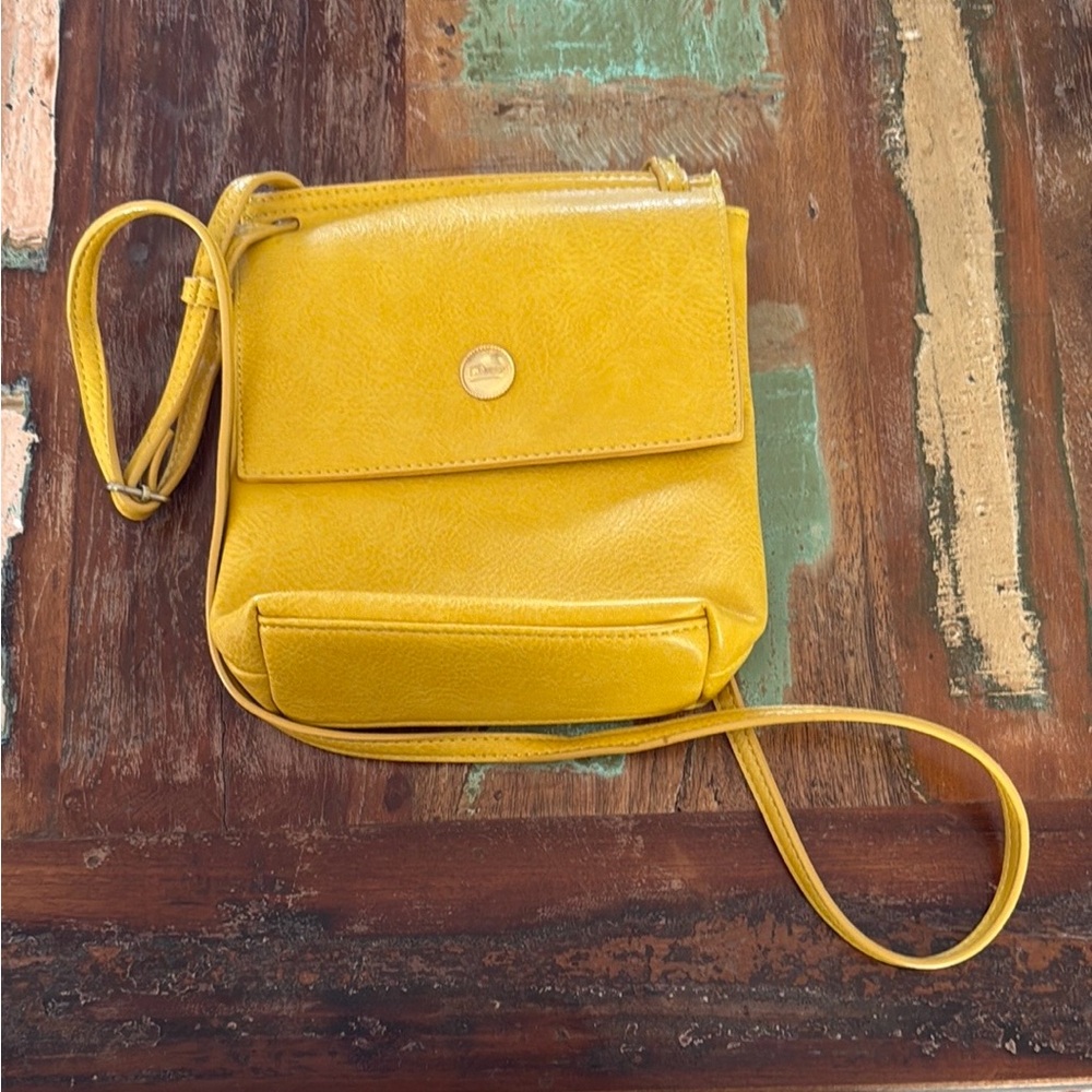 Yellow Vegan Leather Crossbody Bag!